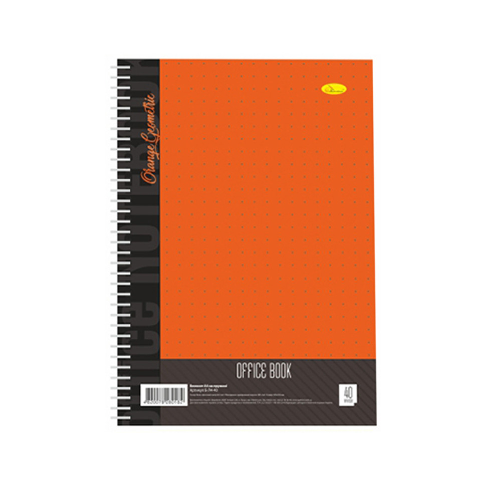 Блокнот для записів Апельсин Б-Л4-40-2, 40 аркушів, клітина, пружина збоку