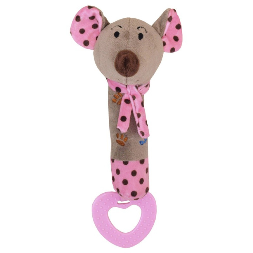 Плюшеве дитяче брязкальце Мишка STK-16058P Baby Mix 26902 рожевий