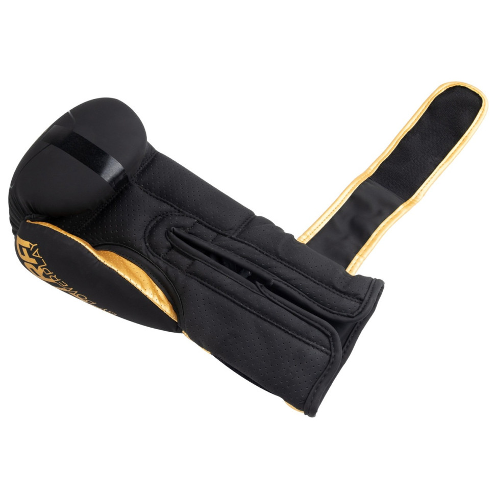 Боксерские перчатки 3024 Ultra Mat PowerPlay PP_3024_10oz_Bl/Gold, Черно-Золотые 10 унций