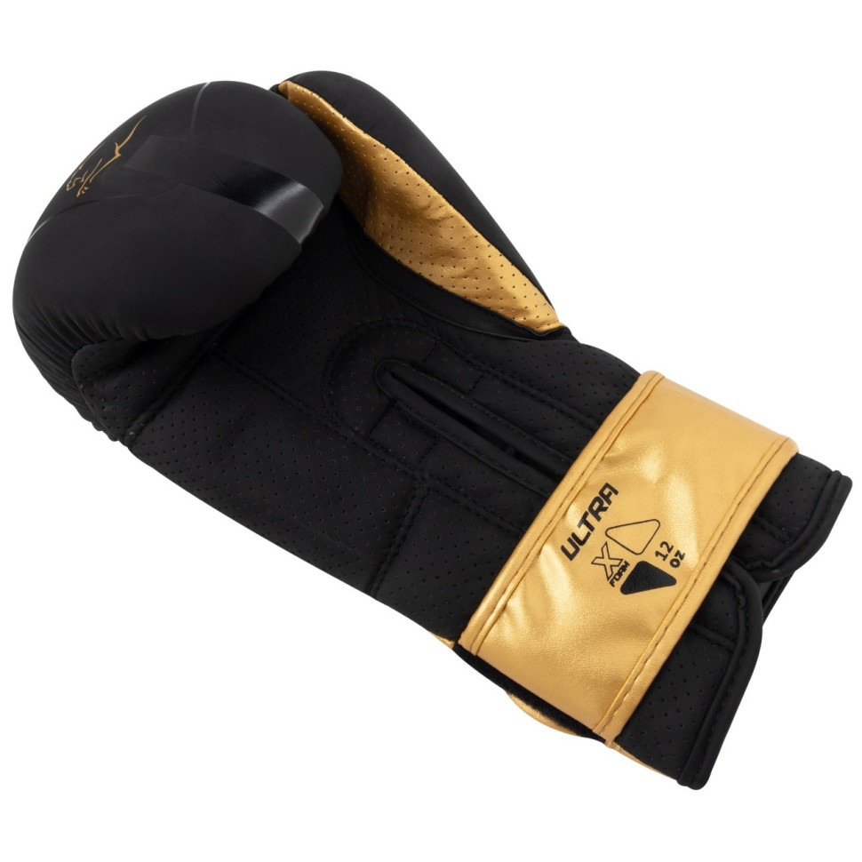 Боксерские перчатки 3024 Ultra Mat PowerPlay PP_3024_10oz_Bl/Gold, Черно-Золотые 10 унций