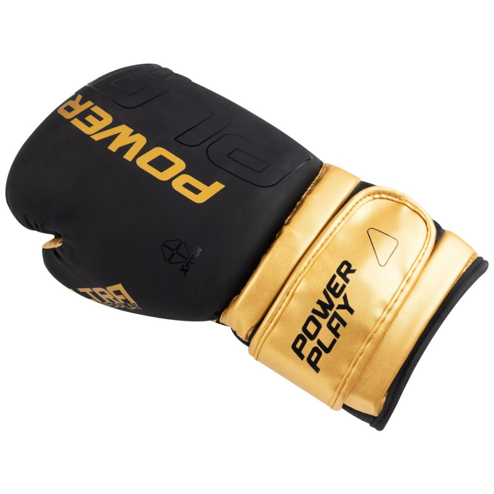 Боксерские перчатки 3024 Ultra Mat PowerPlay PP_3024_10oz_Bl/Gold, Черно-Золотые 10 унций