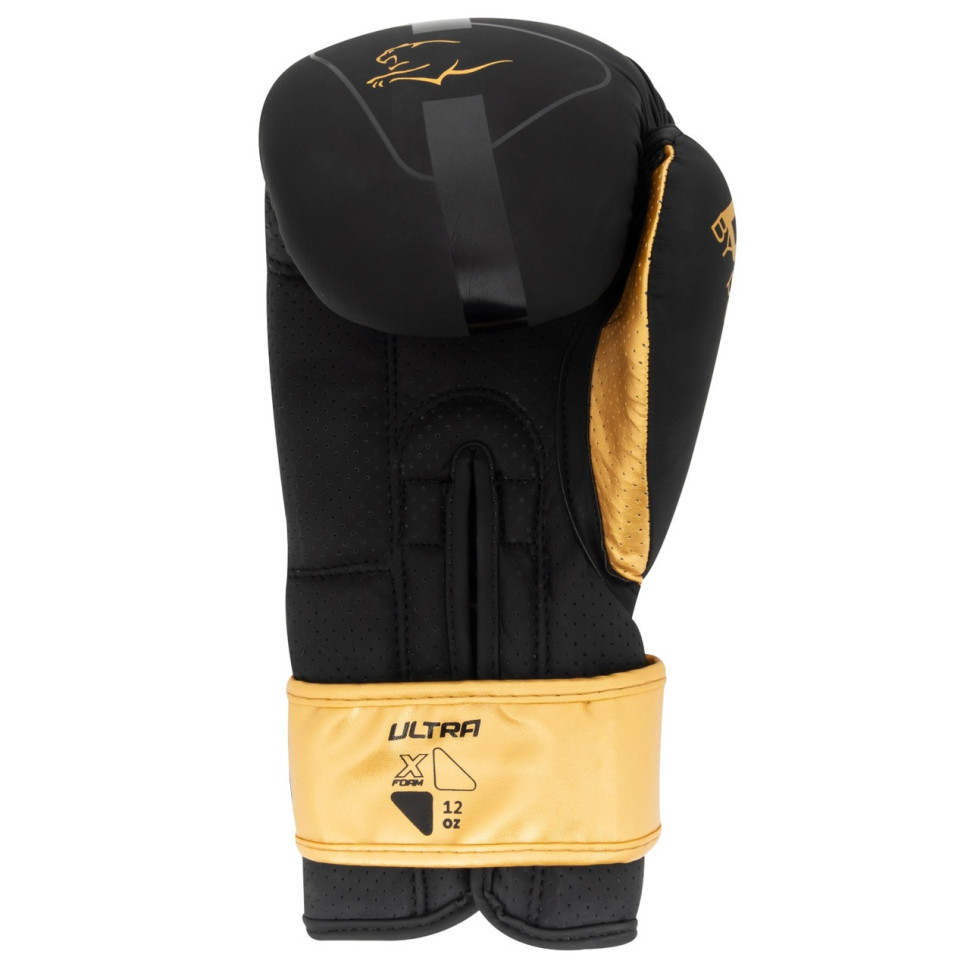 Боксерские перчатки 3024 Ultra Mat PowerPlay PP_3024_10oz_Bl/Gold, Черно-Золотые 10 унций