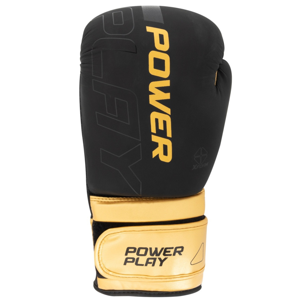 Боксерские перчатки 3024 Ultra Mat PowerPlay PP_3024_10oz_Bl/Gold, Черно-Золотые 10 унций