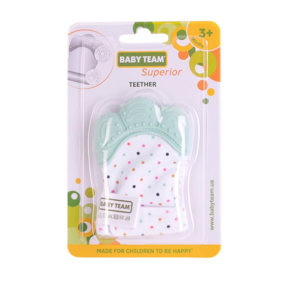 Дитячий прорізувач-рукавичка Baby Team 4090_бірюзовий