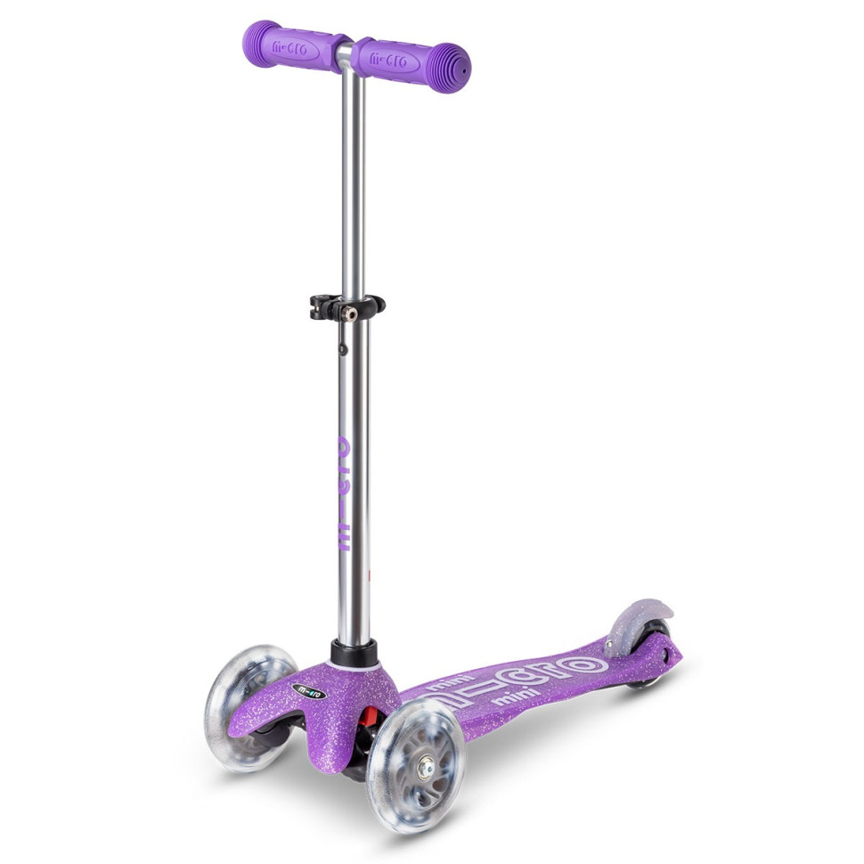 Дитячий трехколісний самокат Mini Deluxe Fairy Glitter LED Micro MMD207 колеса з підсвіткою