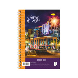 Блокнот для записей Апельсин Б-Л4-40-3, 40 листов, клетка, пружина сбоку