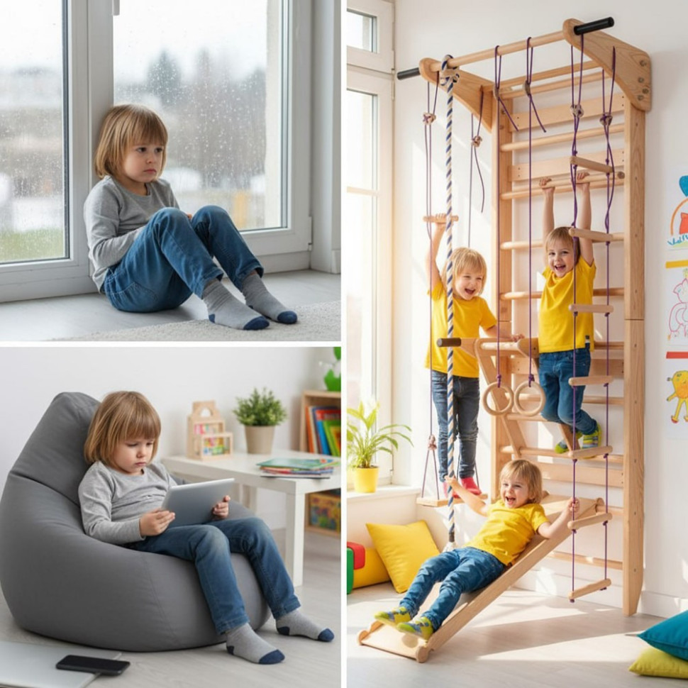 Спортивний куточок-ігровий комплекс 7 в 1 SportBaby «Lux 4-220» з гіркою, до 120 кг