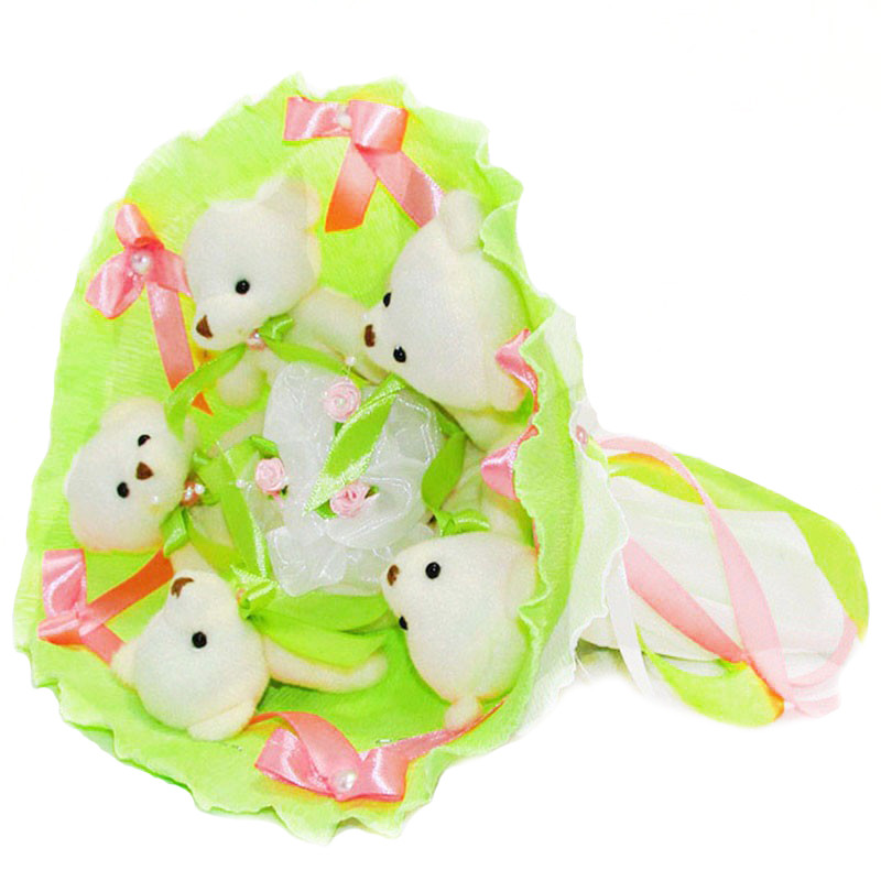 Букет из игрушек Мишки 5 лайм 5344IT