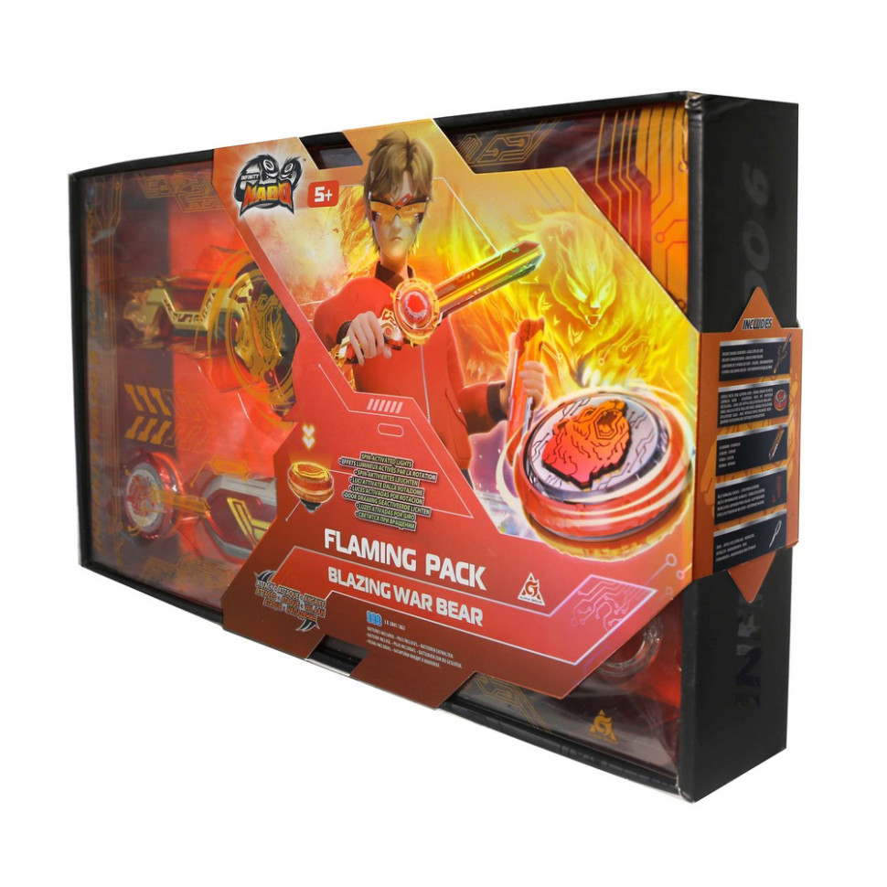 Ігровий набір із дзиґою VI Flaming Pack Палаючий Бойовий Ведмідь (Blazing War Bear) Infinity Nado EU654142