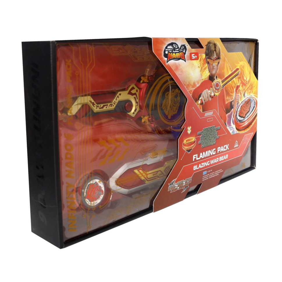 Ігровий набір із дзиґою VI Flaming Pack Палаючий Бойовий Ведмідь (Blazing War Bear) Infinity Nado EU654142