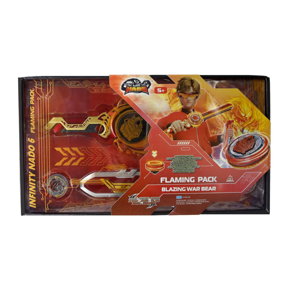 Ігровий набір із дзиґою VI Flaming Pack Палаючий Бойовий Ведмідь (Blazing War Bear) Infinity Nado EU654142