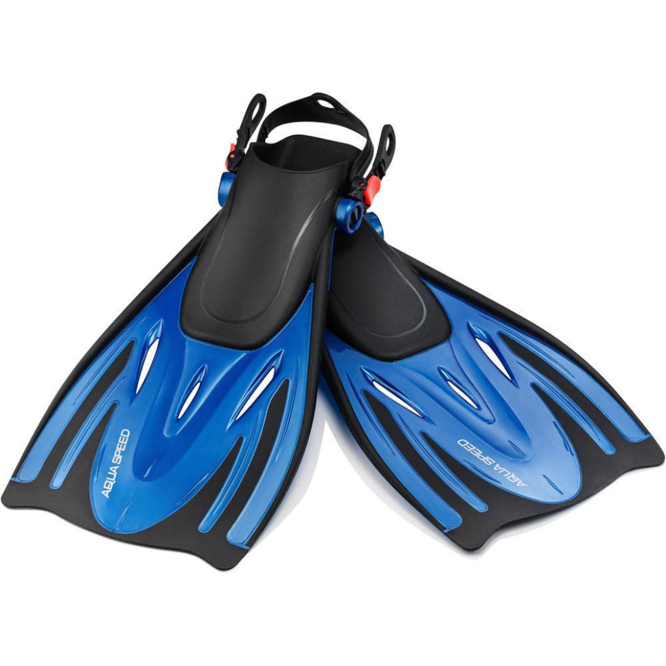 Ласты детские WOMBAT KID Aqua Speed 528-11-2 черный, синий, размер 32-37