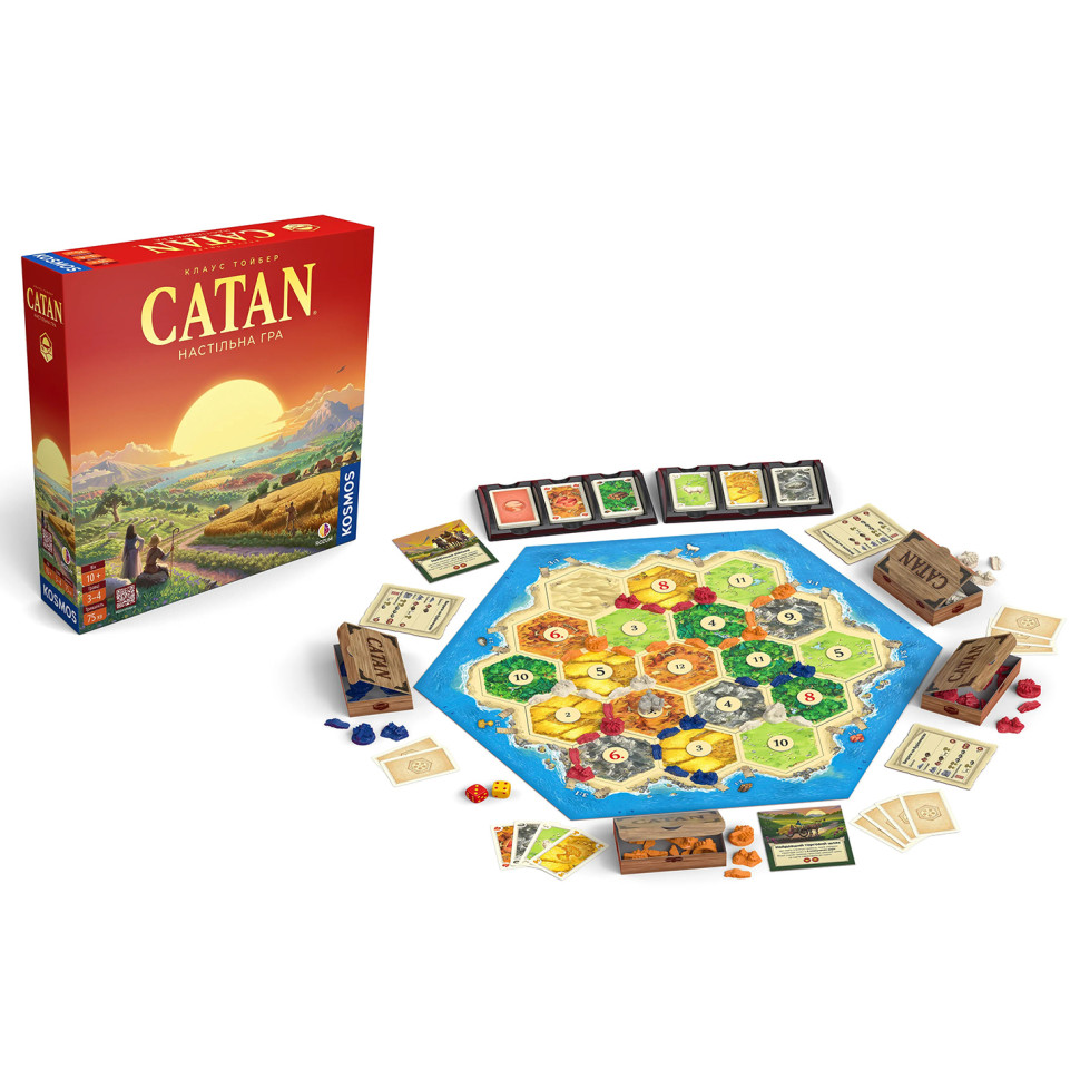 Настольная стратегическая игра CATAN Rozum R100UA от 10 лет, 3-4 игрока