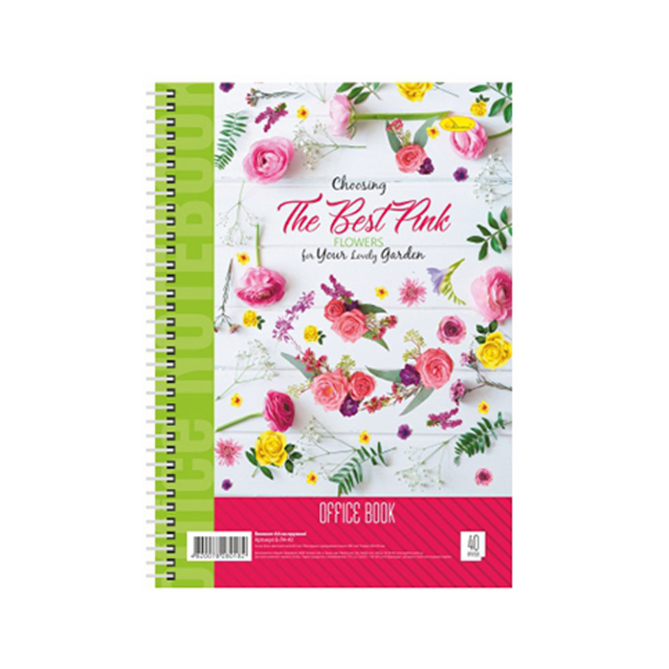 Блокнот для записів Апельсин Б-Л4-40-4, 40 аркушів, клітина, пружина збоку