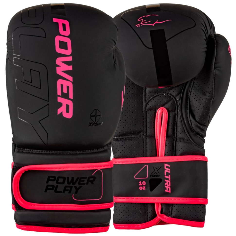 Боксерские перчатки 3024 Ultra Mat PowerPlay PP_3024_8oz_Bl/Pink, размер 8 унций