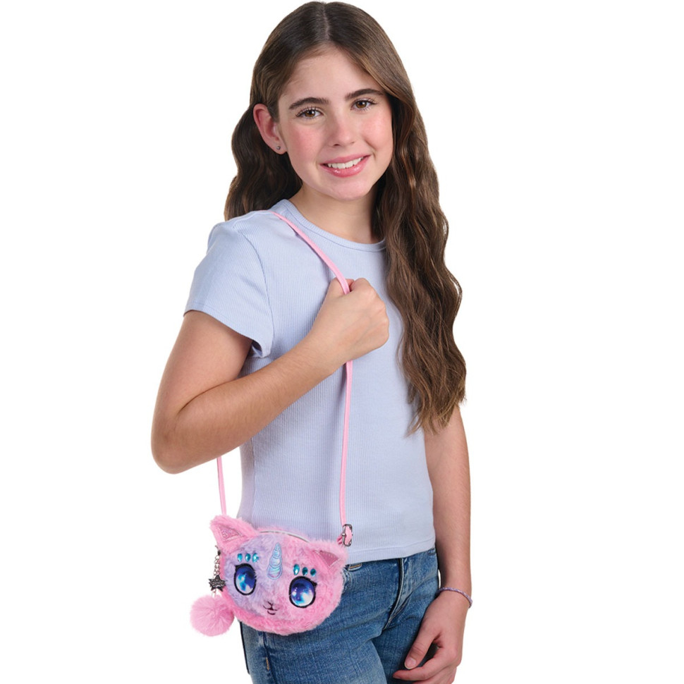 Детская пушистая сумка-кошелек 