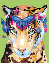 Картина по номерам Rosa "Jaguar and butterflies" 35х45 см N0001360