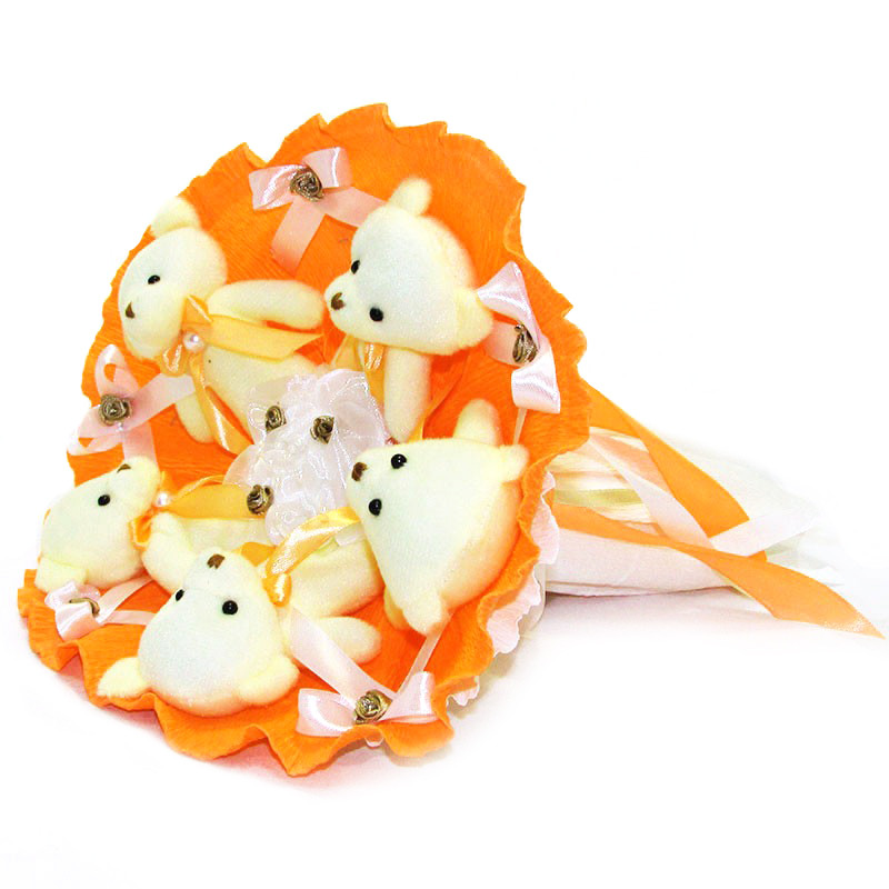 Букет из игрушек Мишки 5 оранжевый 5345IT                                                           