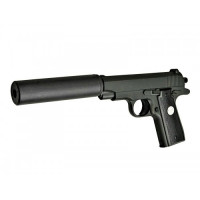 Игрушечный пистолет на пульках "Browning mini с глушителем Вальтер" Galaxy G2A Металл, черный