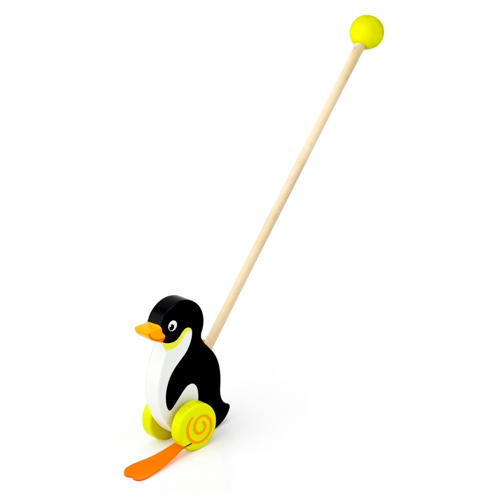 Деревянная каталка Пингвинчик Viga Toys 50962 на палочке