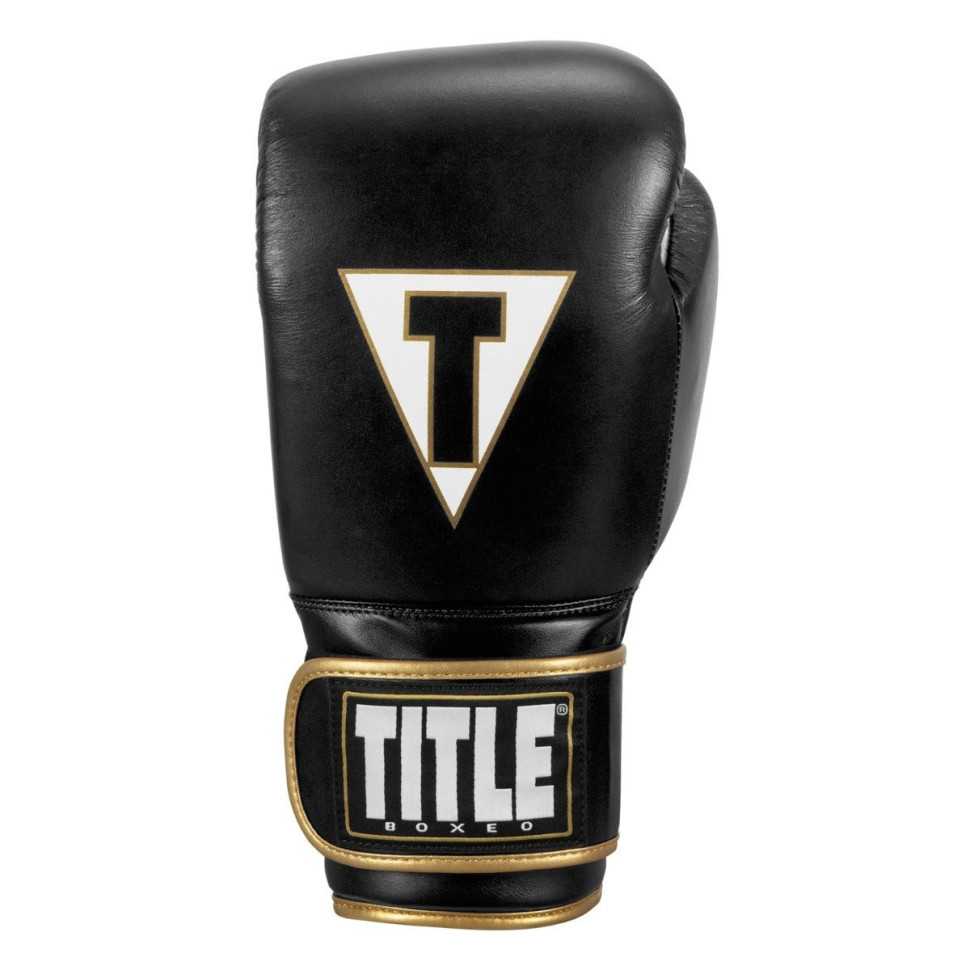 Боксерські рукавиці Boxeo Mexican Leather Quatro TITLE BATGE4 12 oz BK/WH 12 унцій (бинти в комплекті)