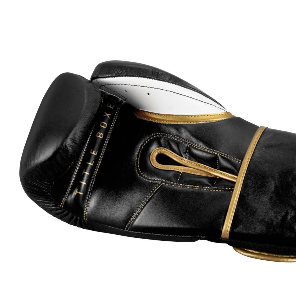 Боксерські рукавиці Boxeo Mexican Leather Quatro TITLE BATGE4 12 oz BK/WH 12 унцій (бинти в комплекті)
