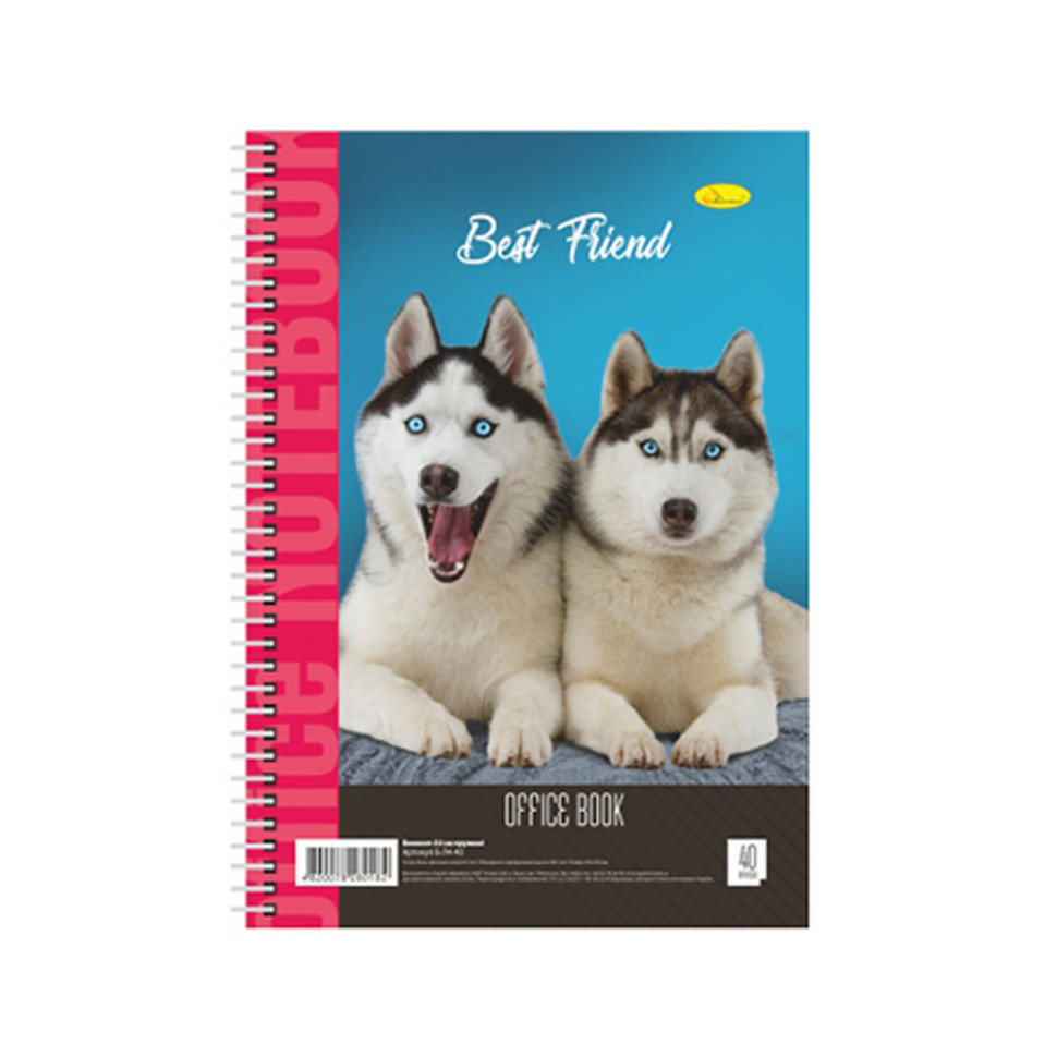 Блокнот для записів Апельсин Б-Л4-40-5, 40 аркушів, клітина, пружина збоку
