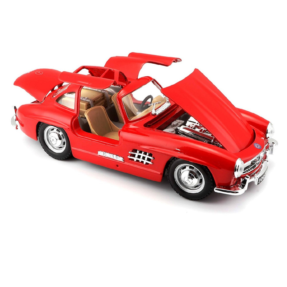 Автомодель - MERCEDES-BENZ 300 SL 1954 (червоний, сріблястий, 1:24)