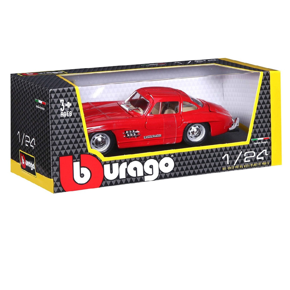 Автомодель - MERCEDES-BENZ 300 SL 1954 (червоний, сріблястий, 1:24)