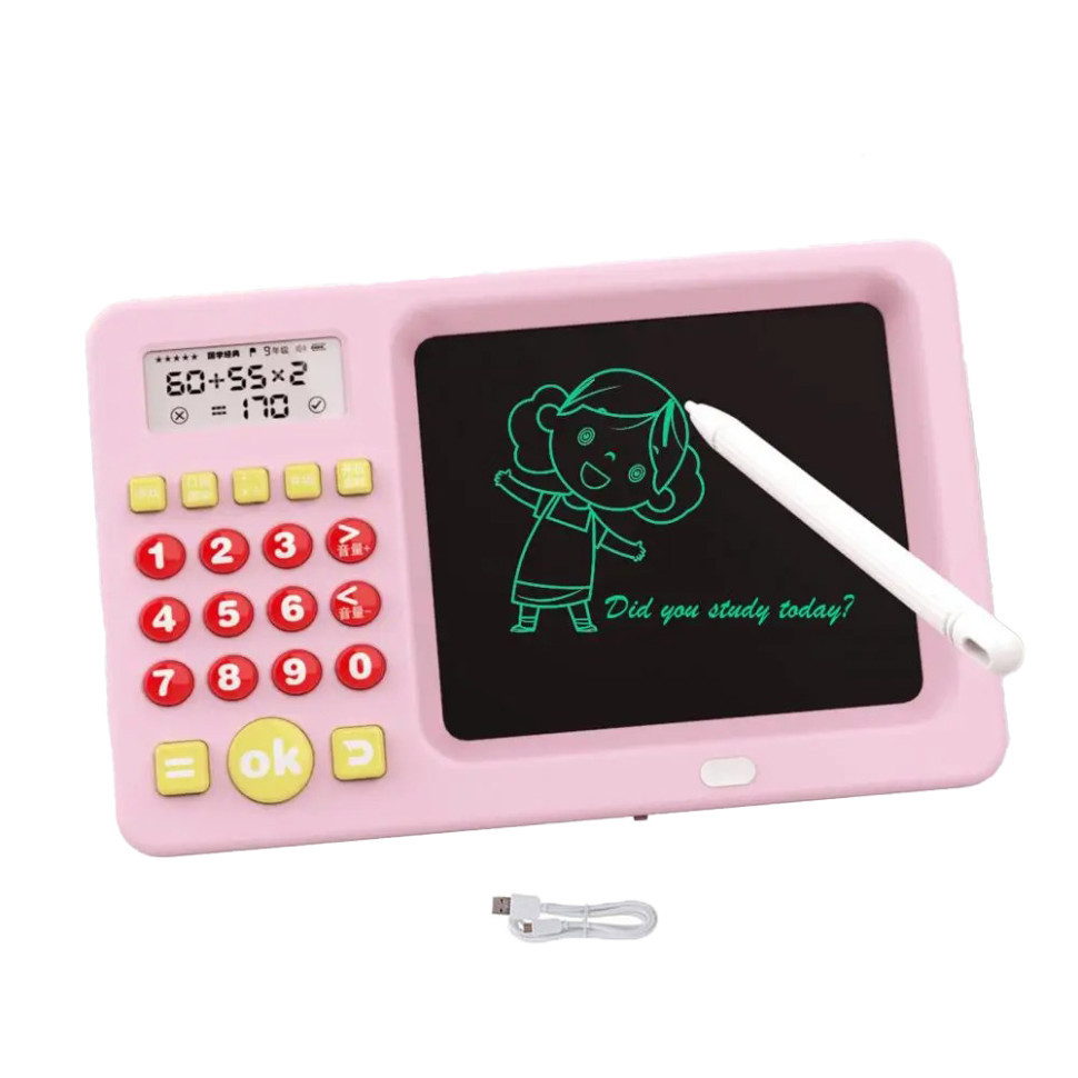 УЦЕНКА!!! Развивающий калькулятор Bambi C0067U(Pink)-UC с планшетом для рисования