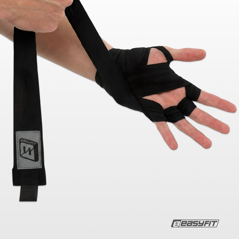 Бинты для бокса EasyFit EF-0374-45-bk, Classic Wrap, черный 4,5 м