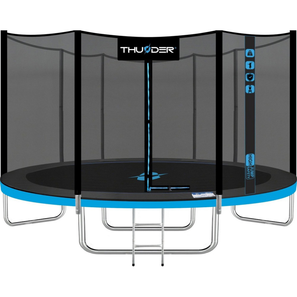 Батут із внутрішньою сіткою Outside PRO Thunder OUTSIDE-PRO-14FT-BLUE 427 см, чорно-блакитний