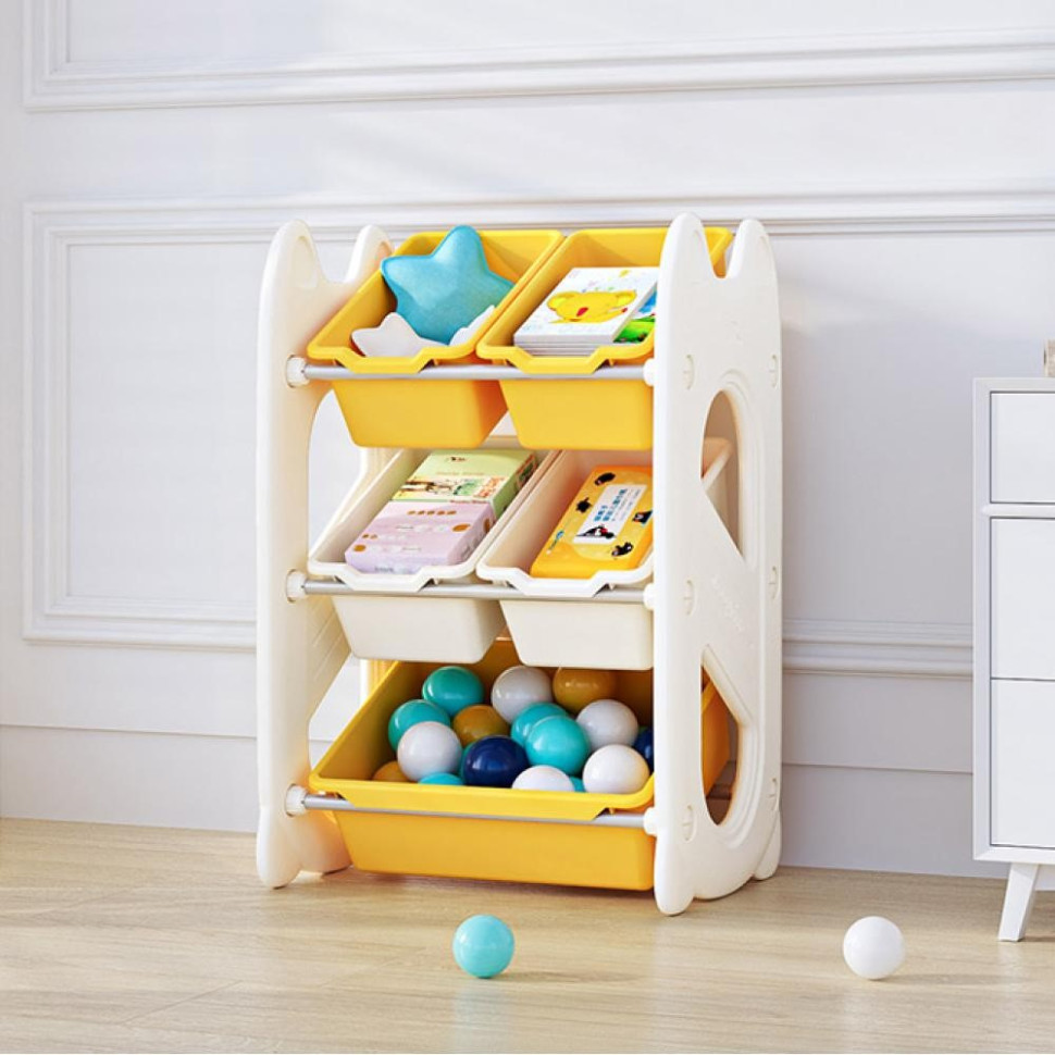 Дитячий стелаж для зберігання Coral Mini Mealux KD-E021 Yellow 70х34х44 см