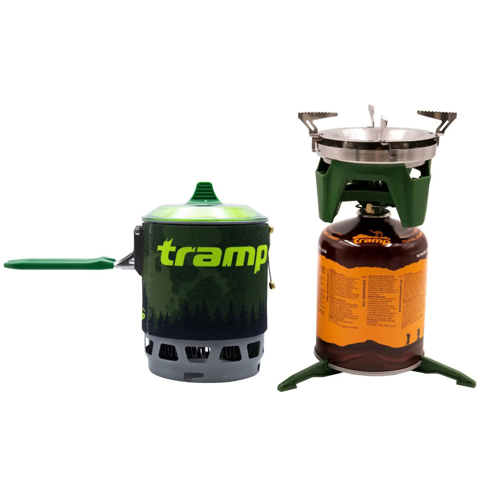 Система для приготування їжі та газовий балон 230 грам Tramp UTRG-049-olive+UTRG-003