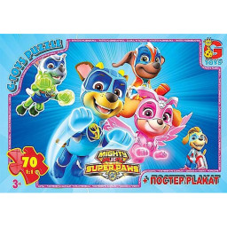 Дитячий пазл "Paw Patrol Щенячий патруль" G-Toys PW0873 плакат 70 елементів