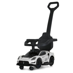 Дитяча каталка-толокар 2 в 1 Bambi M 5106-1 білий, з батьківською ручкою