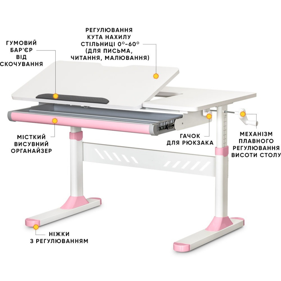 Дитяча парта TH-310 ErgoKids Lite Pink  TH-310 W/PN Lite