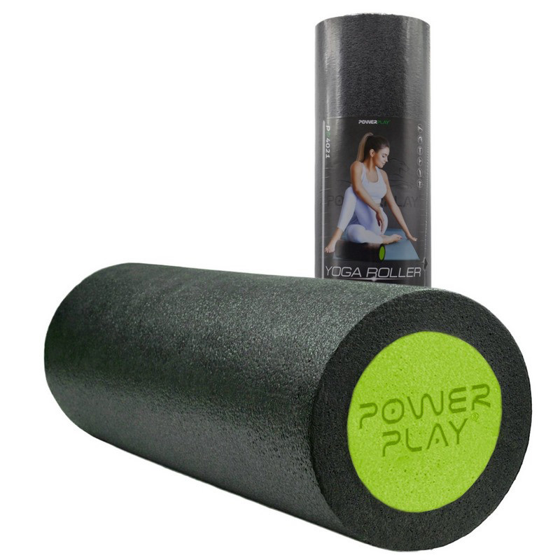 Массажный ролик (роллер) гладкий 4021 Fitness Roller PowerPlay PP_4021_BL/Green_(30*15)