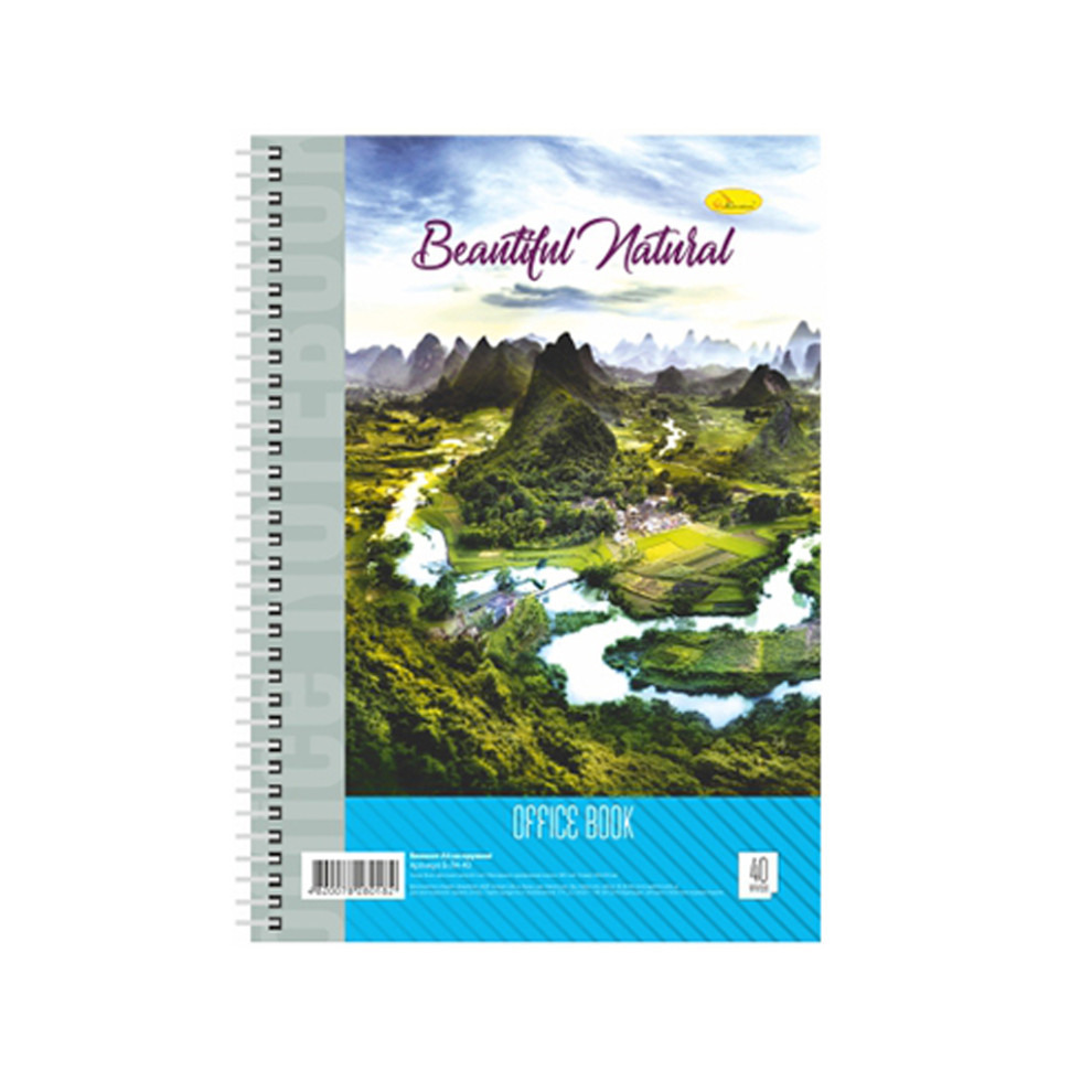 Блокнот для записей Апельсин Б-Л4-40-6, 40 листов, клетка, пружина сбоку