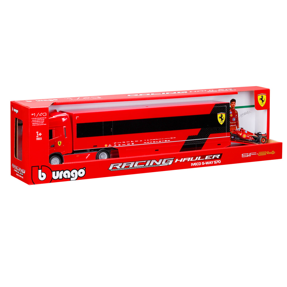 Ігровий набір Вантажівка-тягач Iveco S-Way та болід SF-24 Bburago 18-36867 1:43