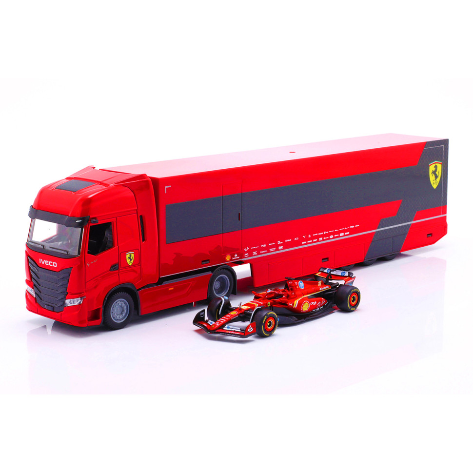 Ігровий набір Вантажівка-тягач Iveco S-Way та болід SF-24 Bburago 18-36867 1:43