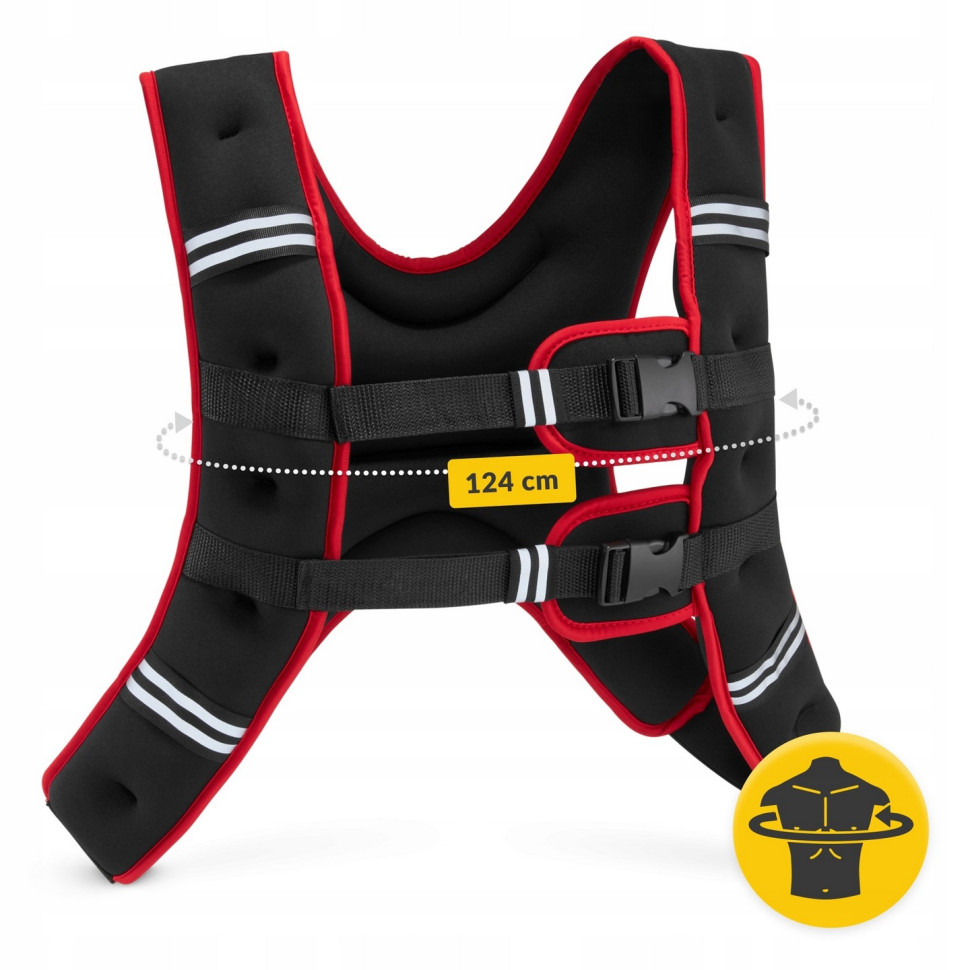 Жилет-обважнювач для тренувань 4FIZJO P-5905973402163 10 кг, Black/Red
