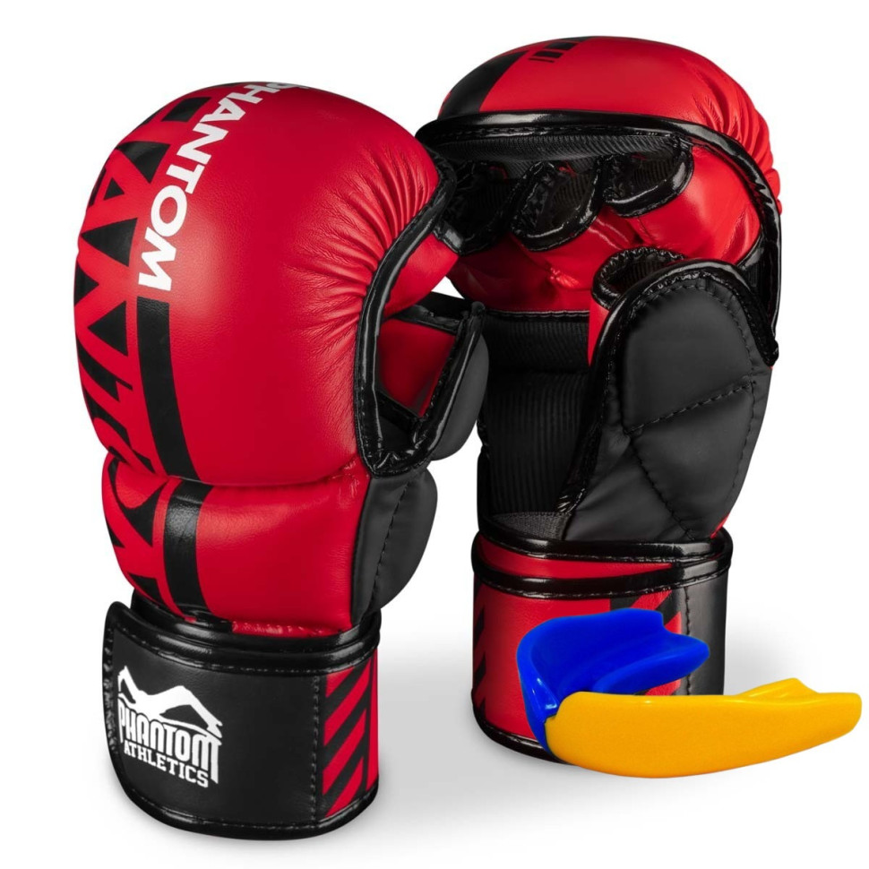 Перчатки для ММА APEX Phantom PHMMAG2728-SM Red, S/M (капа в подарок)