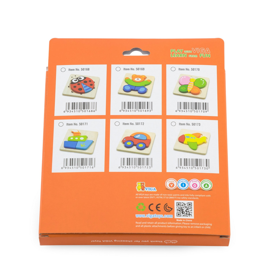 Деревянный мини-пазл Кораблик Viga Toys 50171, 4 элемента