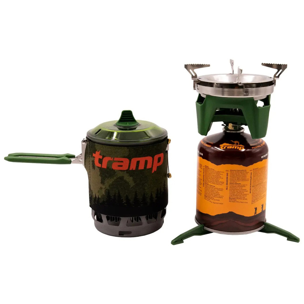 Система для приготування їжі та газовий балон 230 грам Tramp UTRG-115-olive+UTRG-003