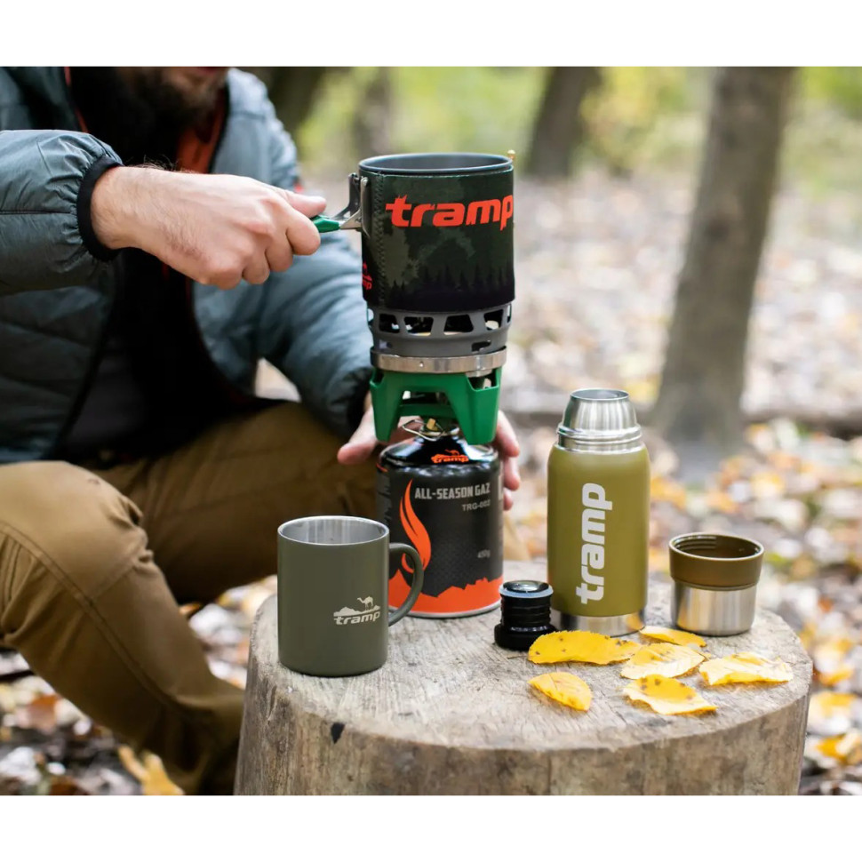 Система для приготування їжі та газовий балон 230 грам Tramp UTRG-115-olive+UTRG-003