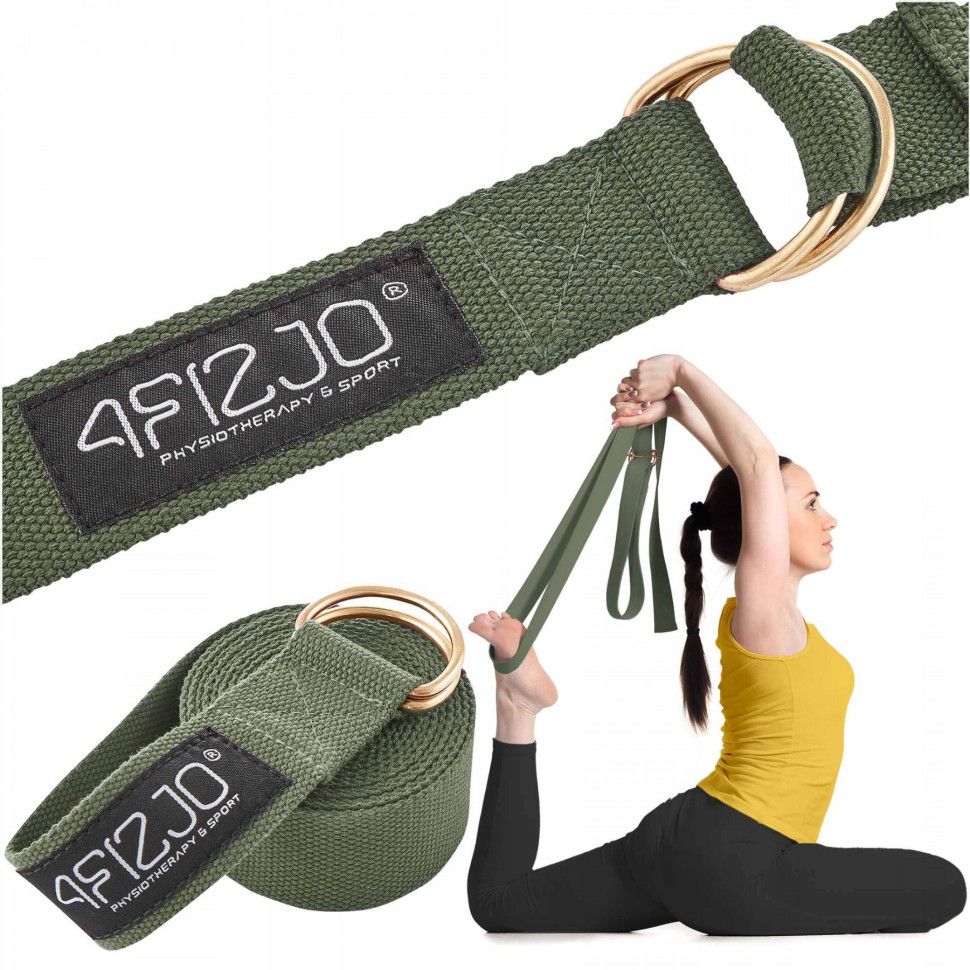 Ремінь для йоги 4FIZJO 4FJ0527 Olive 300 см