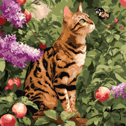 Картина по номерам "Бенгальский кот" ©art_selena_ua Идейка KHO6794, 40х40 см