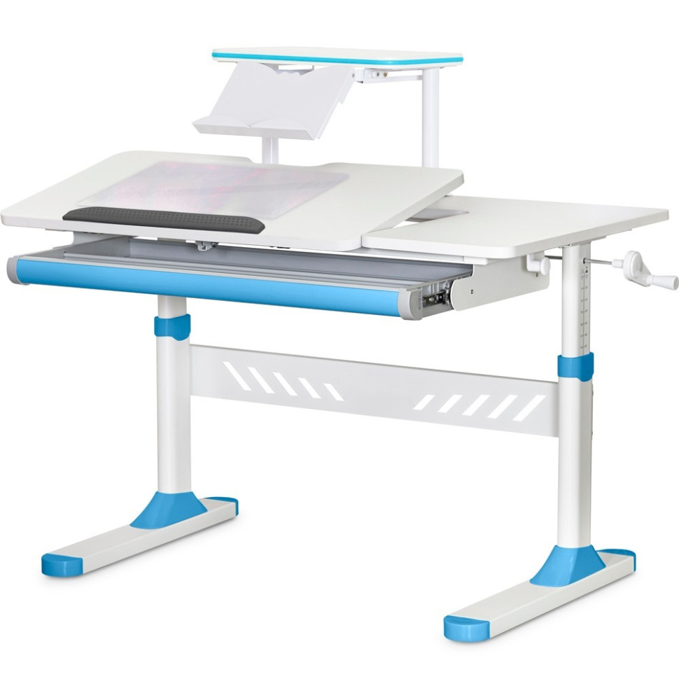 Детская парта TH-310 ErgoKids TH-310 W/BL + BD-S30 BL, с полкой 
