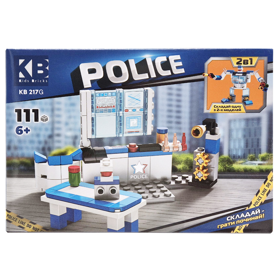 Дитячий конструктор Поліцейська серія Police Limo Toy KB 217G 2 в 1, 111 деталей